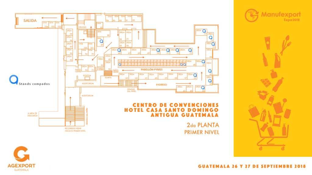 Plano Manufexport 2018 Planta 2 - Stands Guatemala - Mercadeo Visual